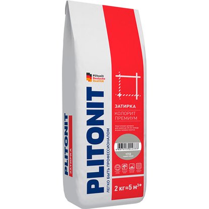 Затирка цветная Плитонит Colorit Premium темно-серая 2 кг