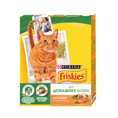Корм FRISKIES INDOOR для кошек курица/сад 300 гр