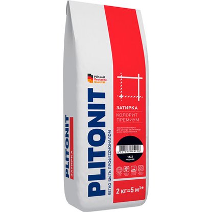 Затирка цветная Плитонит Colorit Premium черная 2 кг