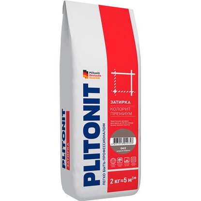 Затирка цветная Плитонит Colorit Premium мокрый асфальт 2 кг
