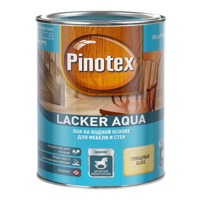 Лак Pinotex Lacker Aqua на водной основе для мебели и стен глянцевый 1 л