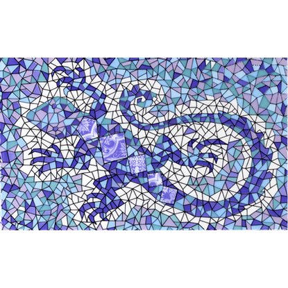 Декор Сокол Гауди голубая ящерица 1 20х33 см
