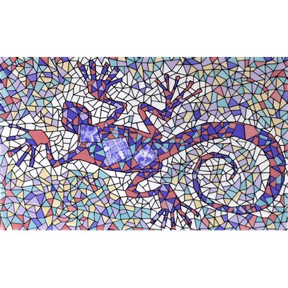 Декор Сокол Гауди цветная ящерица 1 20х33 см