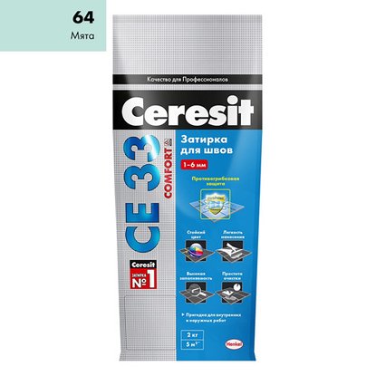 Затирка для швов Ceresit СЕ 33 Super мята 2 кг