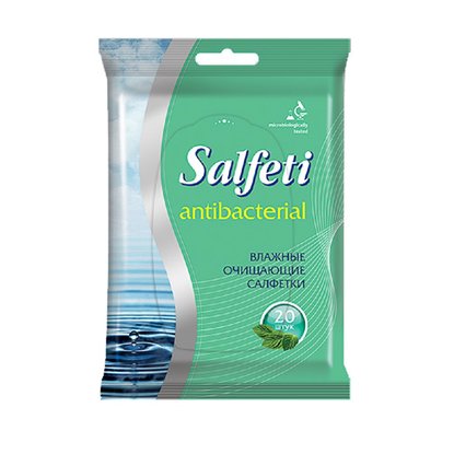 Салфетки влажные антибактериальные Salfeti antibac 20шт.