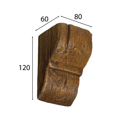 Консоль Cosca для балки дуб темный, 90 х 60 мм