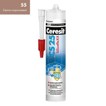Затирка для швов Ceresit CS25 противогрибковая светло-коричневая 280 мл