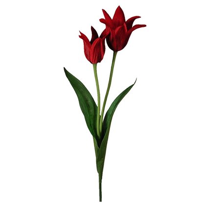 Цветок искусственный Тюльпан красно-черный 46 см