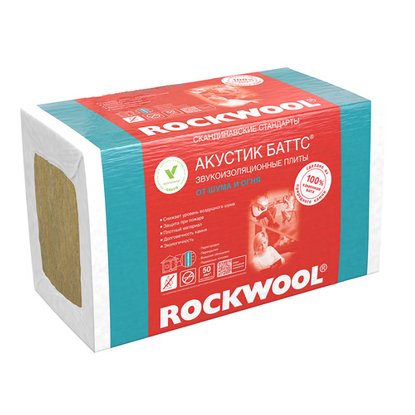 Звукоизоляция ROCKWOOL АКУСТИК БАТТС 50 мм в упаковке 6 кв.м