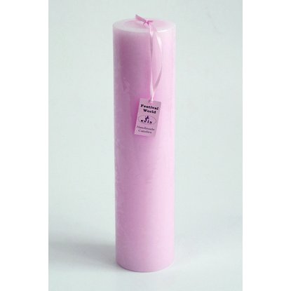 Свеча EVIS Столбик парафиновая цилиндрическая розовая Н 350 мм