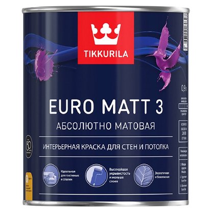 Краска Tikkurila Euro Matt 3 база А 0,9 л