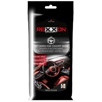 Салфетки для пластика REXXON с глянцевым эффектом 25 шт