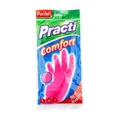 Перчатки Paclan Practi Comfort латекс розовые размер M