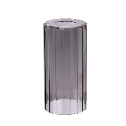 Плафон цилиндр ребристый стекло серый