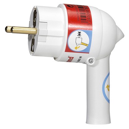 Вилка угловая ЭЛИУМ с заземлением белый 16 А