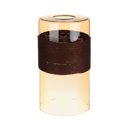 Плафон цилиндр стекло янтарный с коричневой веревкой