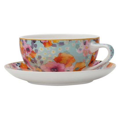 Чашка с блюдцем фарфоровая Maxwell & Williams цветы 0,25 л