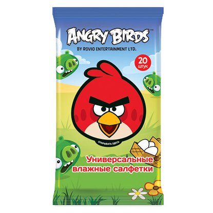 Влажные салфетки Angry Birds универсальные 20 шт