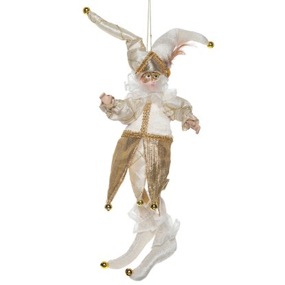 Кукла новогодняя Клоун в ассортименте белый 33 см