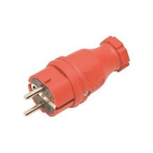 Электрическая вилка LUX-TOOLS красная 16А 230В с заземляющим контактом IP 44