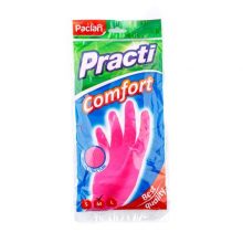 Перчатки Paclan Practi Comfort латекс розовые размер M