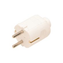 Электрическая вилка LUX-TOOLS белая 16А 230В с заземляющим контактом