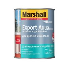 Водная Эмаль Marshall Export Aqua для дерева и металла 0,8 л, коричневая, полума