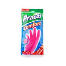 Перчатки Paclan Practi Comfort латекс розовые размер S