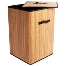 Корзина для белья квадрат бамбуковая ткань 38х38х55 см